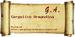 Gergelics Armandina névjegykártya